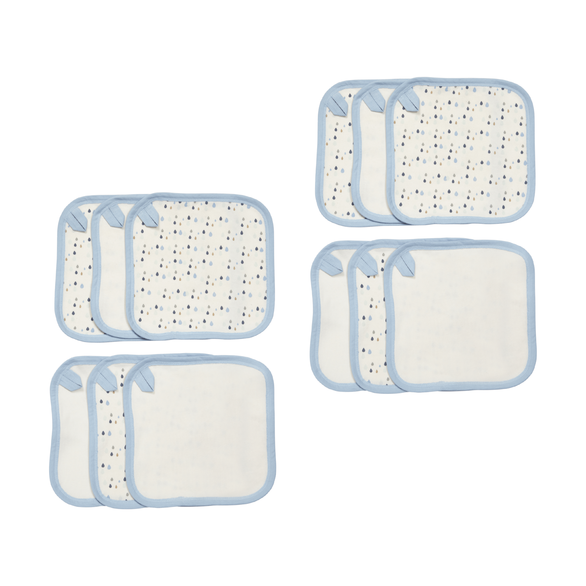 Small Story Organic Washcloth (6 Pack) - Rain Drops, 12.