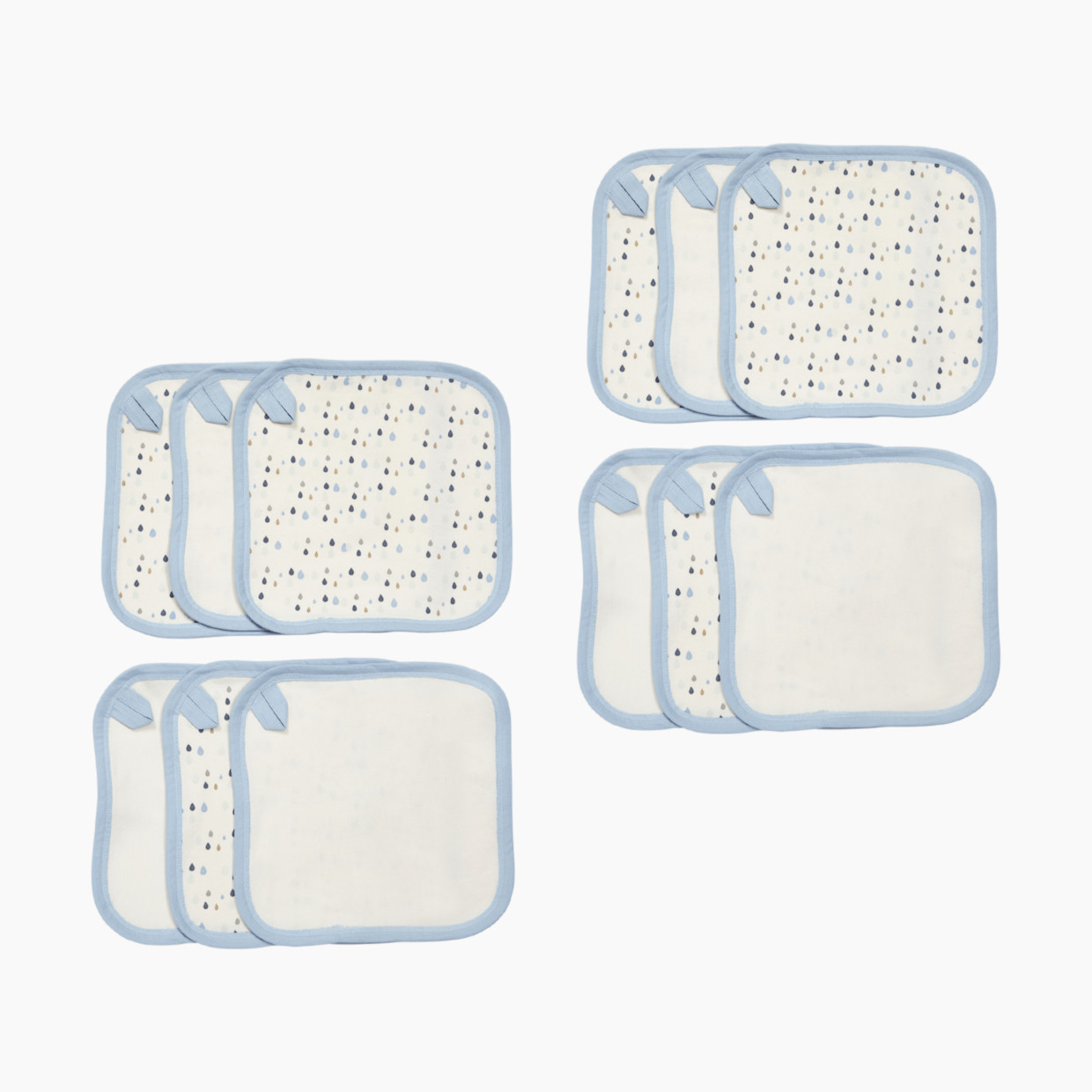 Small Story Organic Washcloth (6 Pack) - Rain Drops, 12.