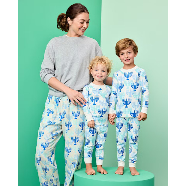 Hanna Andersson Holiday Menorahs Matching Family Pajamas.