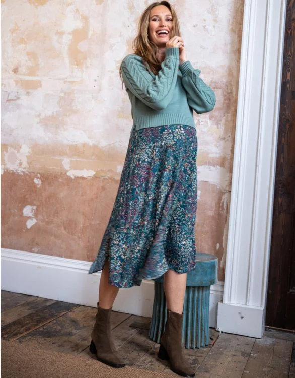 Seraphine Odessa Paisley Sage 2 in 1 Maternity & Nursing Dress.