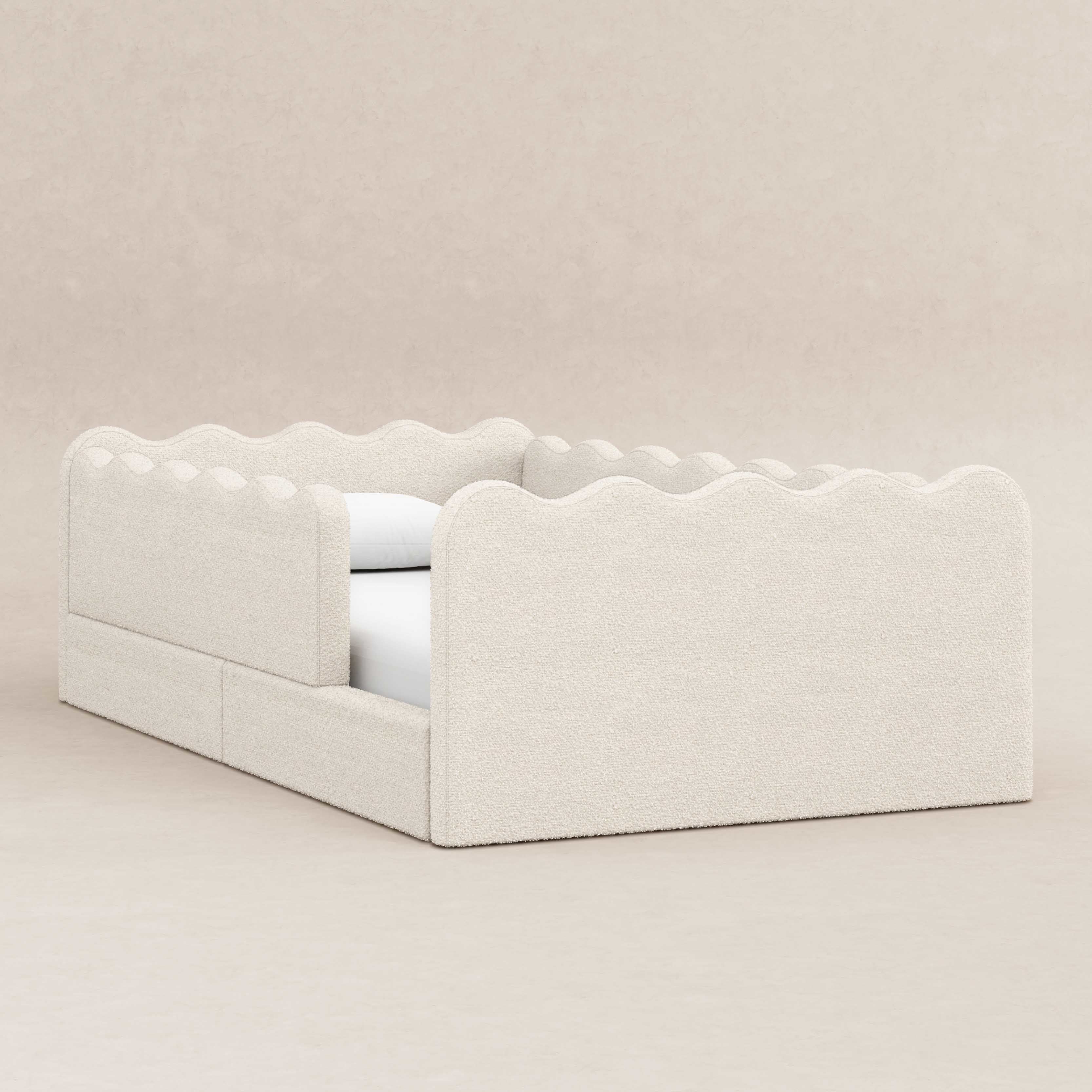 babyletto Rizo Montessori-Inspired Twin Floor Bed with Guardrails.