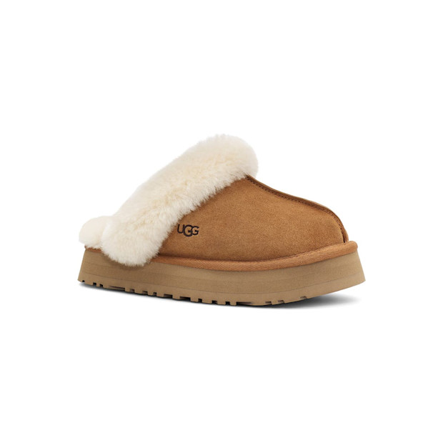 UGG Women Disquette Slipper (Women), Chestnut Suede.
