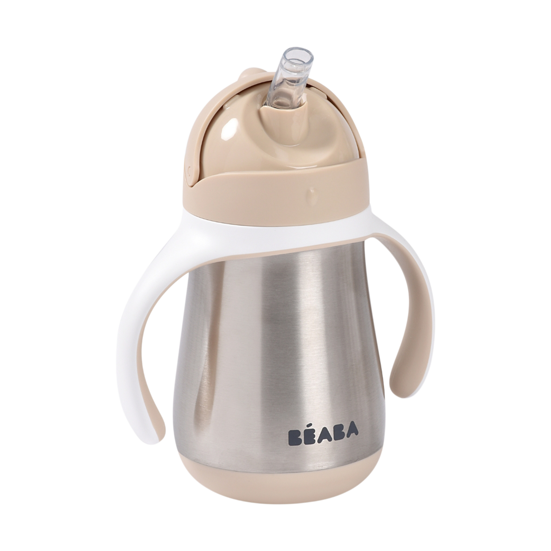 Beaba Stainless Steel Straw Sippy Cup - Oat.