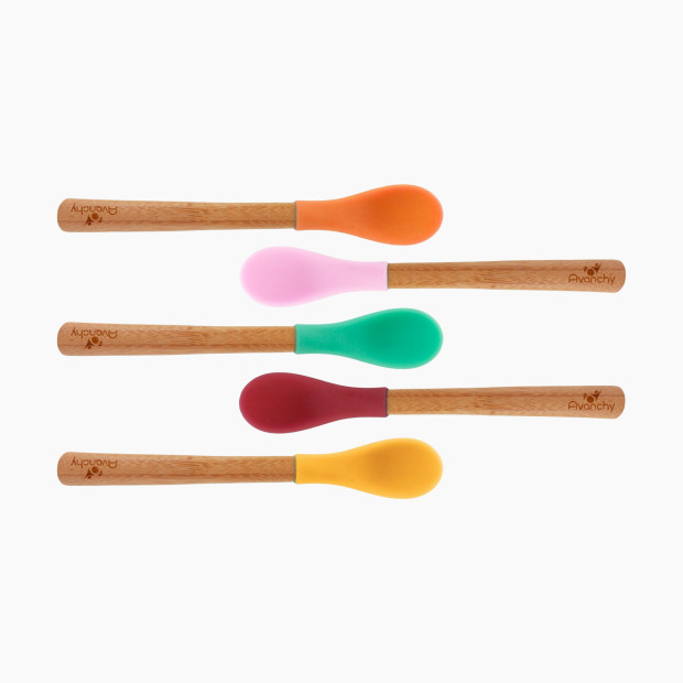 Avanchy Bamboo Infant Spoons (5 Pack) - Assorted--No Blue.