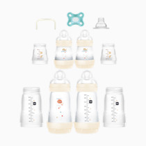 MAM Grow with Baby 15-Piece Gift Set, Newborn 0-4 Months, Anti-Colic Bottles and Silicone Nipples SkinSoft, Newborn Essentials Must Haves, Unisex