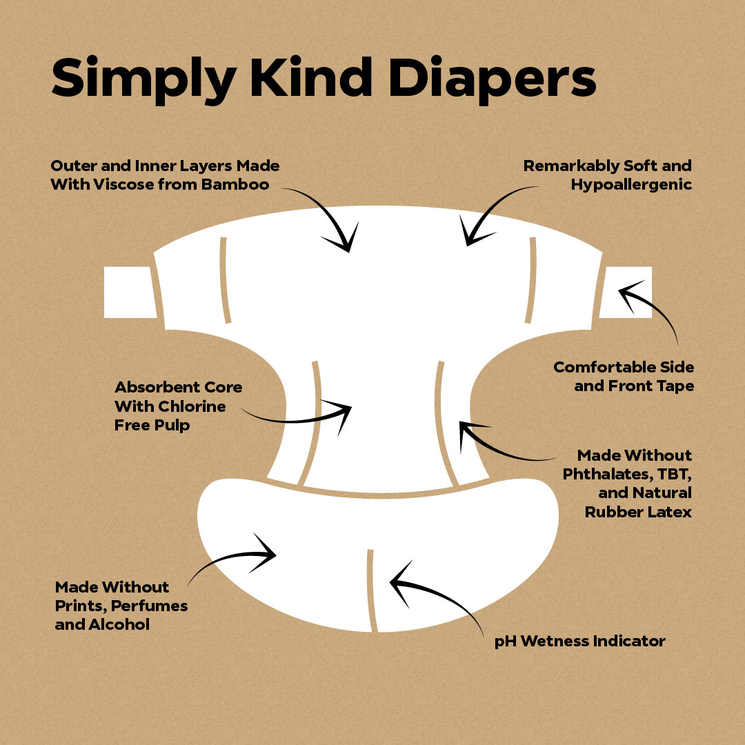 DYPER Simply Kind Diapers - Single Pack - Size 6, 18 Count.