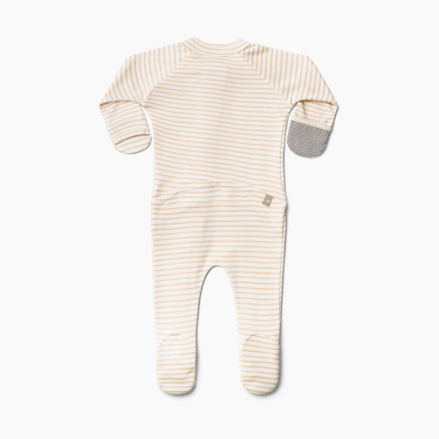 Goumi Kids Grow With You Footie - Loose Fit - Dune Stripe, 0-3 M.