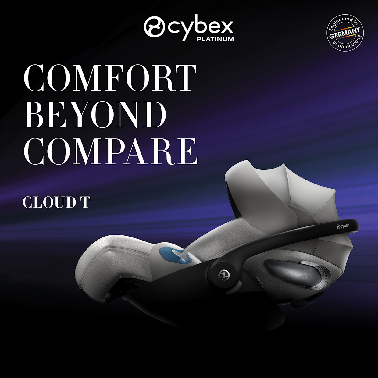 Cybex Cloud T Comfort Extend Infant Car Seat with SensorSafe - Sepia Black.