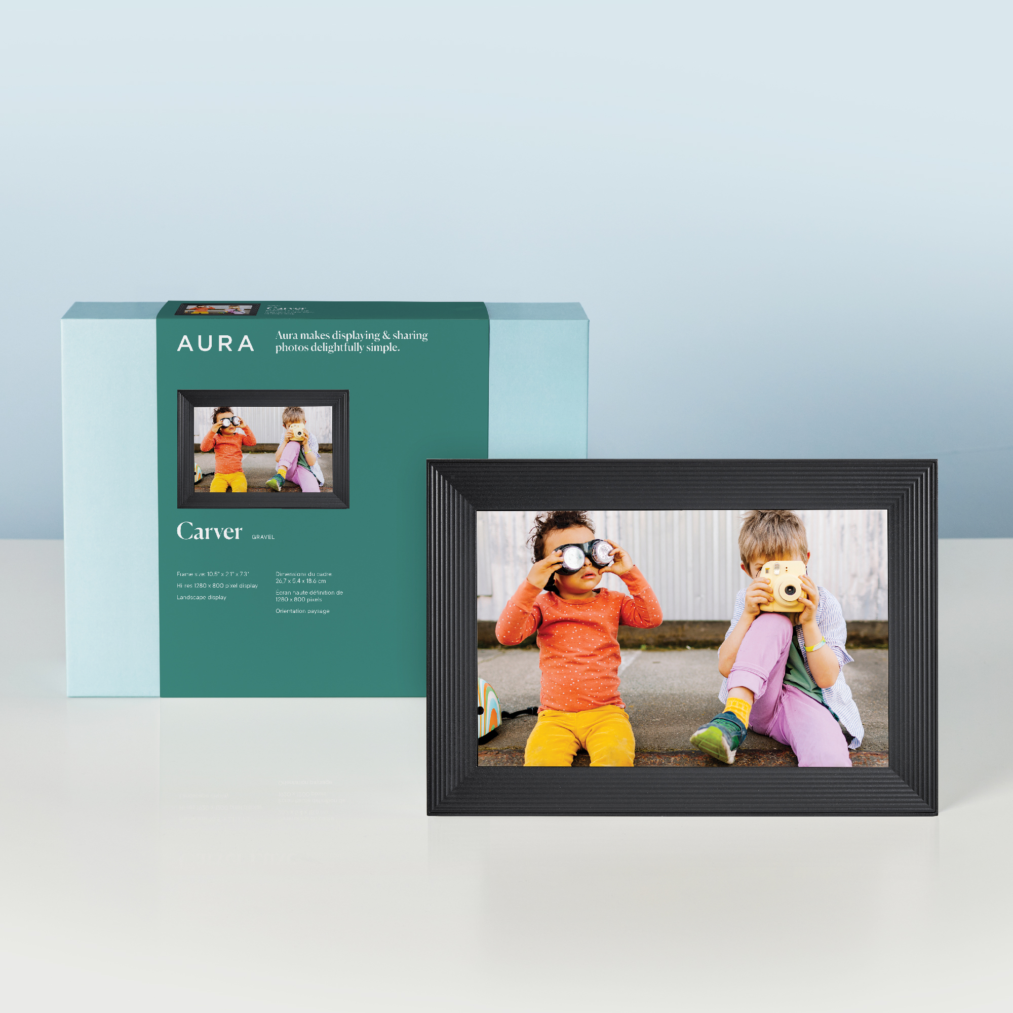 Aura Frames Carver 10.1" WiFi Digital Picture Frame - Gravel.