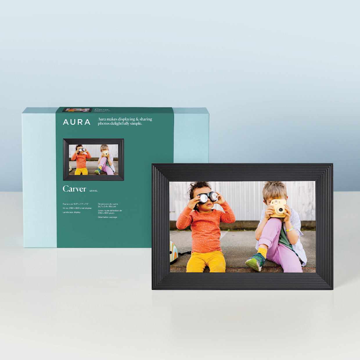 Aura Frames Carver 10.1" WiFi Digital Picture Frame - Gravel.