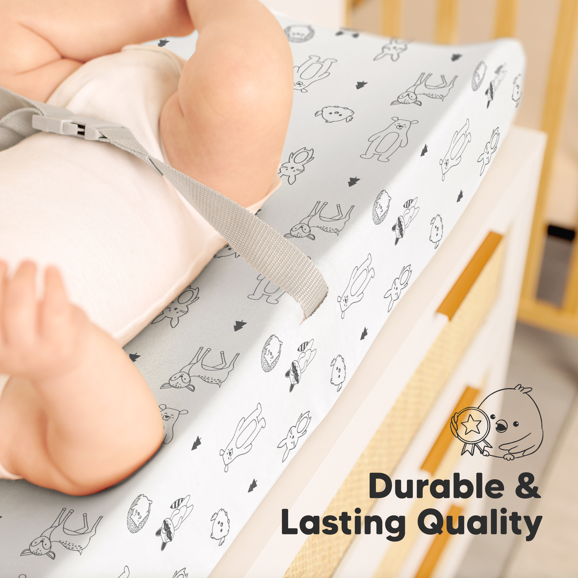 KeaBabies 2-Pack Soothe Changing Pad Covers - Woodland.