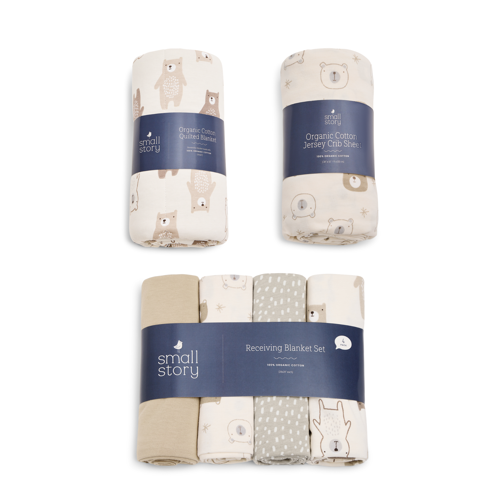 Small Story Organic Cotton Nursery Gift Set - Little Bear.