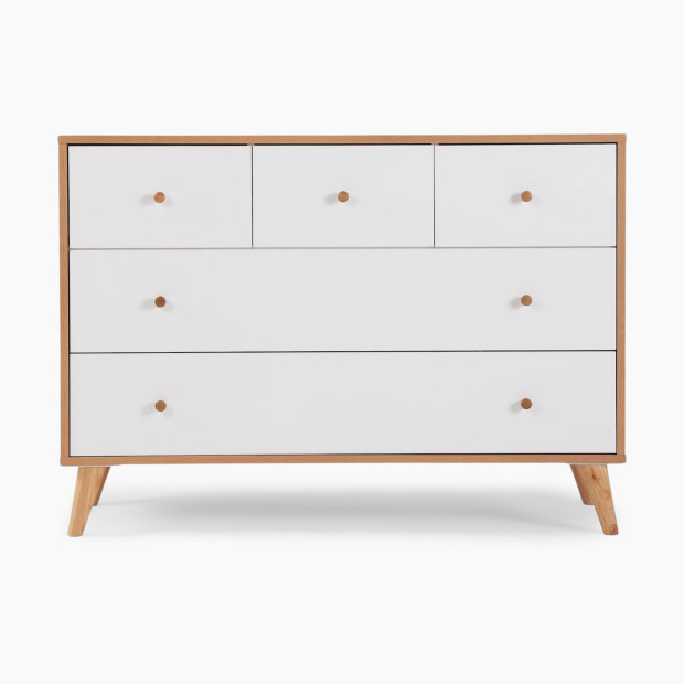 dadada Austin 5-drawer dresser - White/Red Oak | Babylist Shop