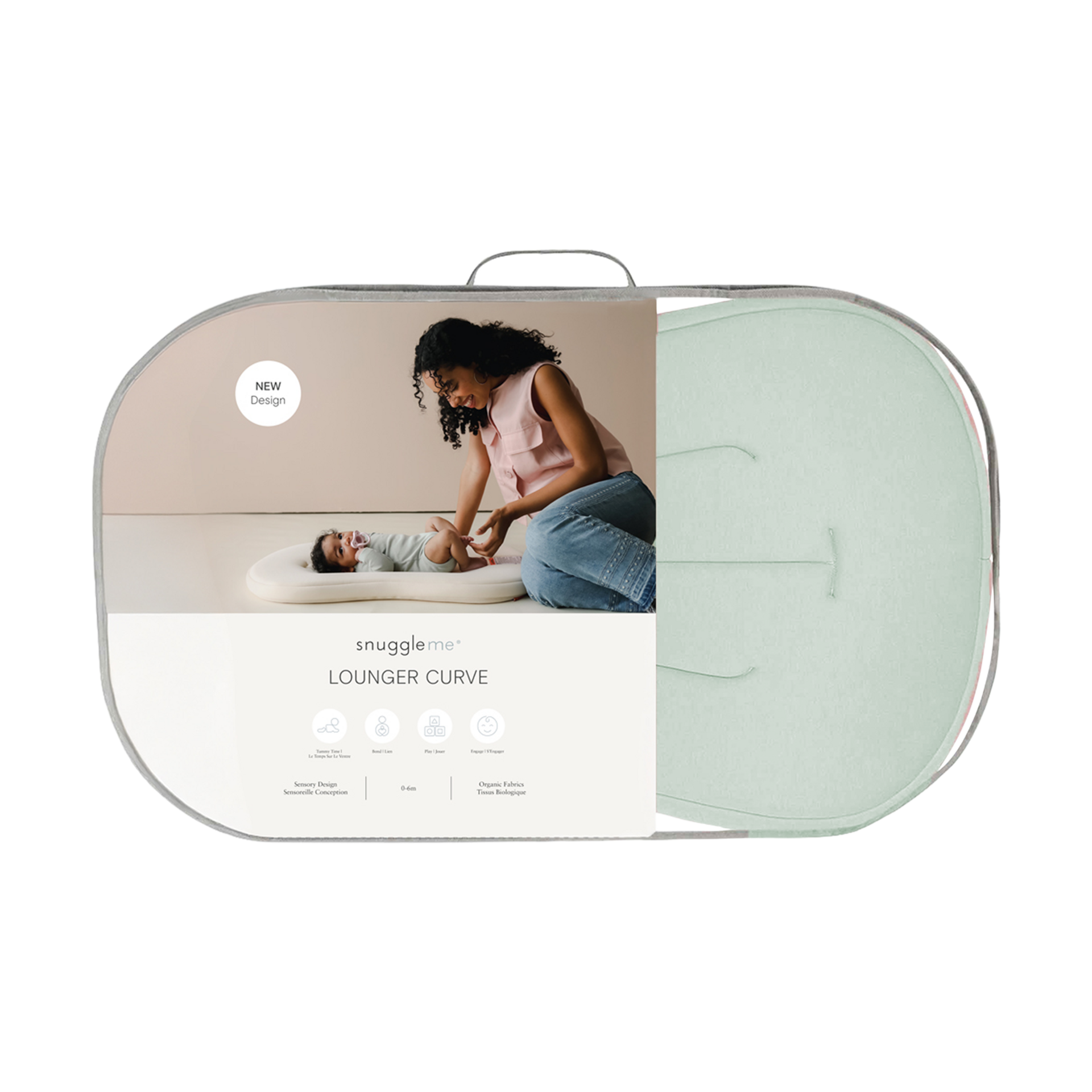 Snuggle Me Organic Infant Lounger Curve - Sage.