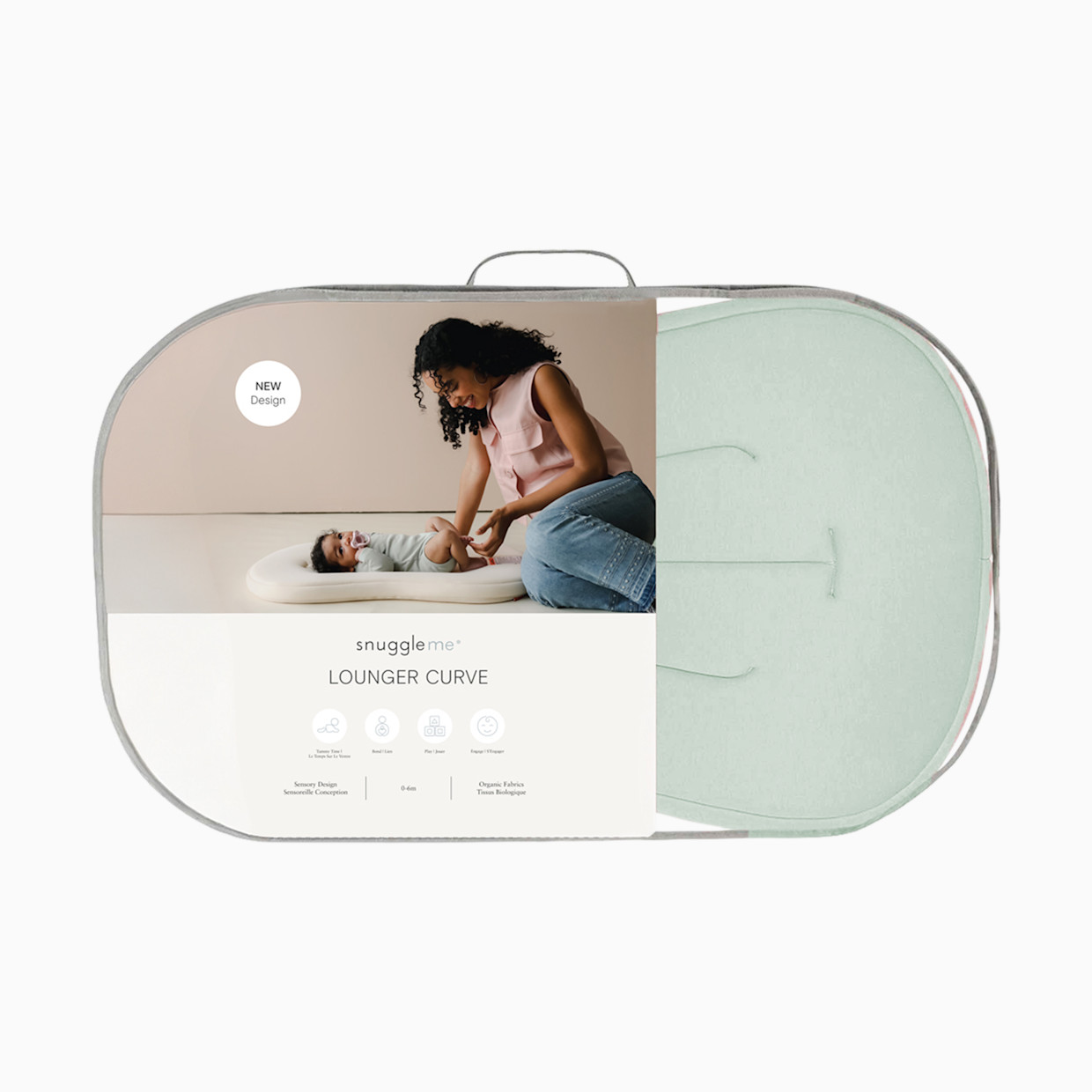 Snuggle Me Organic Infant Lounger Curve - Sage.