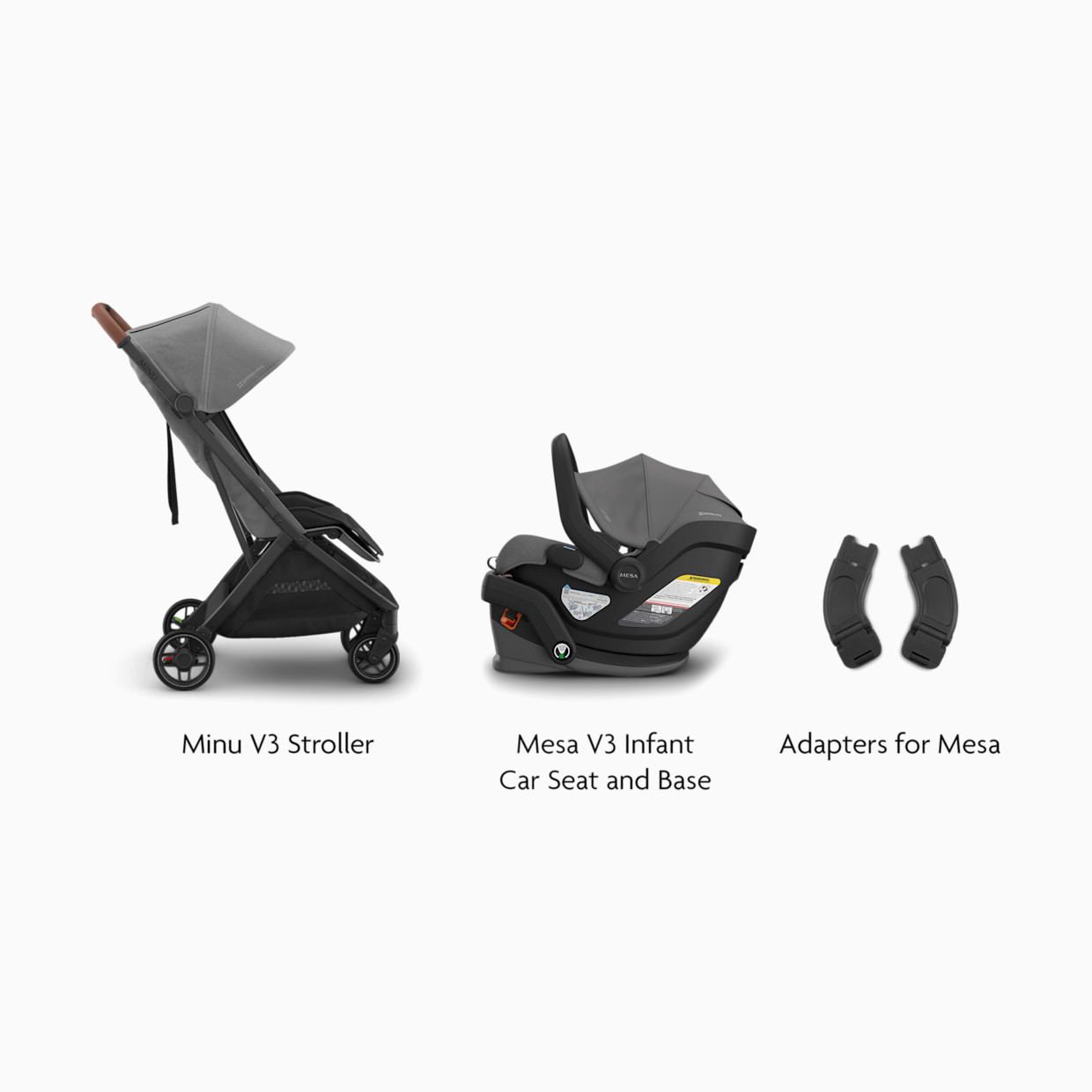 UPPAbaby Minu V3 Stroller, Mesa V3 & Car Seat Adapters - Greyson.
