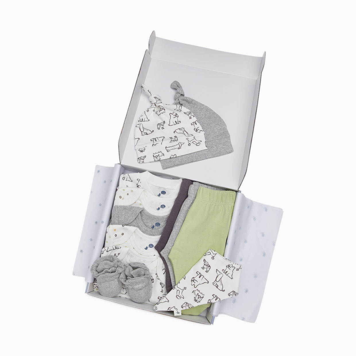 Small Story 12-Piece Essentials Layette Set - Crazy Dogs, 3-6 M.