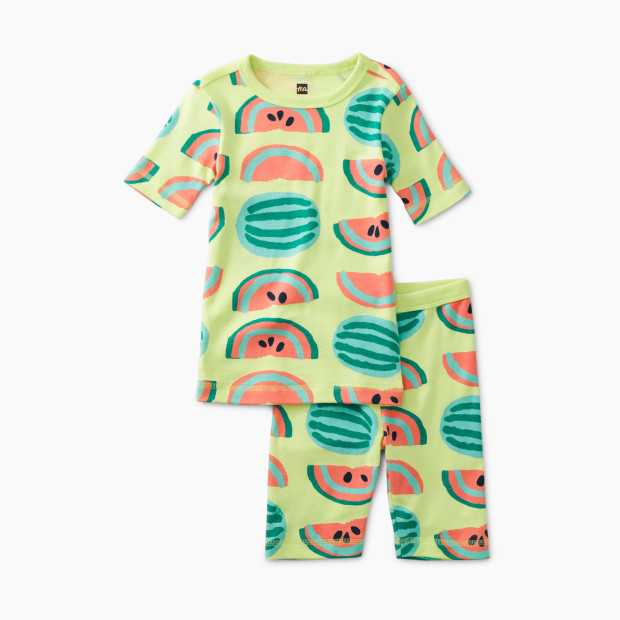 Tea Collection In Your Dreams Pajama Set - Watermelon Play, 3-6 Months.