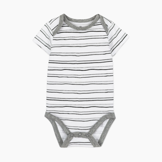 Honest Baby Clothing 5-Pack Organic Cotton Short Sleeve Bodysuit - Pattern Play, 12 M, 5.