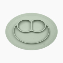 ezpz Mini Mat for 12 Months+ (Sage) - 100% Silicone Placemat + Plate with Suction for Infants + Toddlers - Supports Baby-Led Weaning - for Highchair, Dining Table and Travel