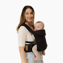 WildBird - Aerial Buckle Carrier - 2-24 Months - Large (L-4XL) Raven - Front or Back Carry - Cross Straps, Lumbar Support, Headrest - Hip Healthy - Baby Carrier - Baby Essentials - New Mom Gifts