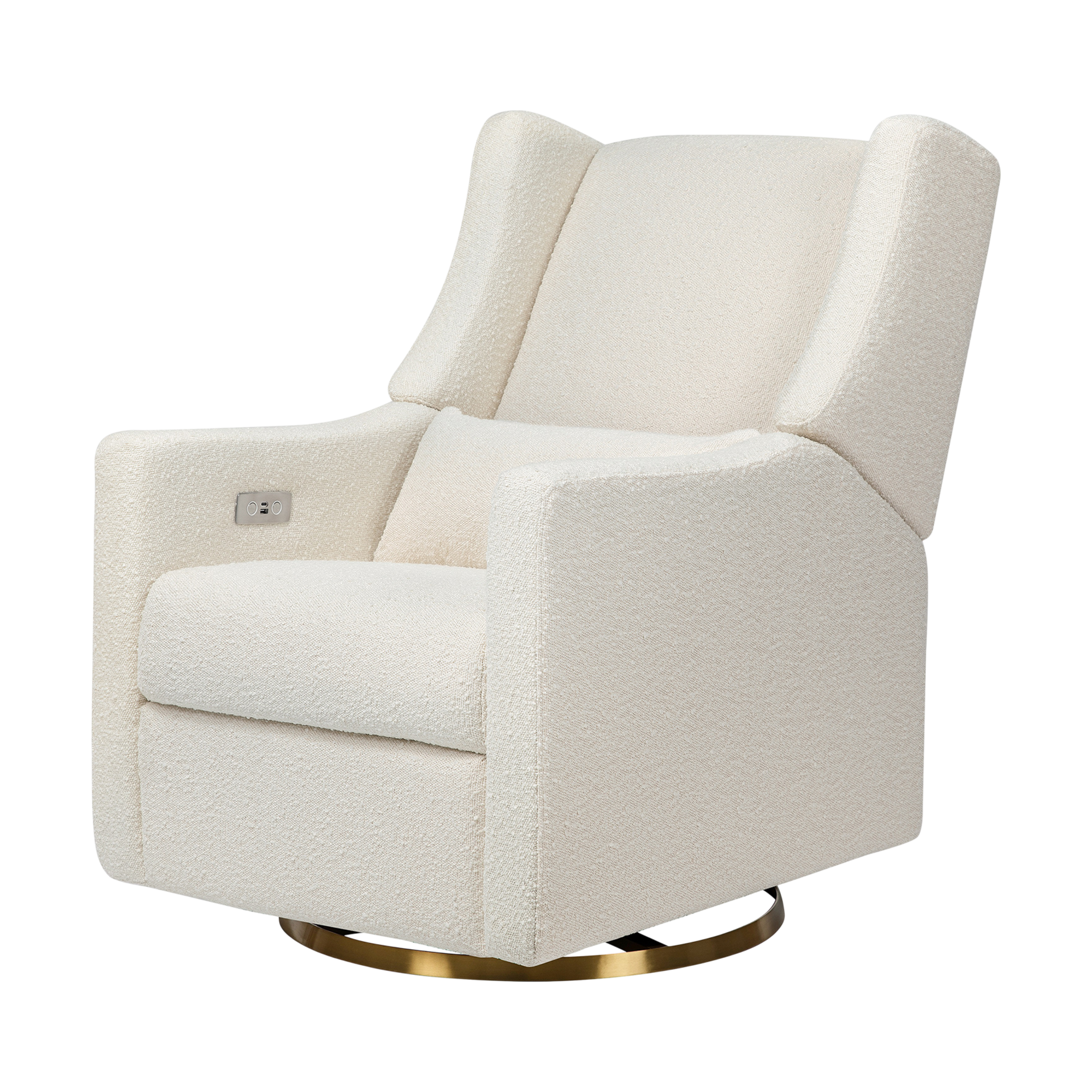 babyletto Kiwi Electronic Recliner and Swivel Glider Ivory Boucle