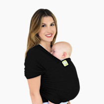 KeaBabies Baby Wrap Carrier - All in 1 Original Baby Carrier Newborn to Toddler Sling, Easy to Wear, Hands Free Bonding, Lightweight, Breathable Infant Wraps (Trendy Black)
