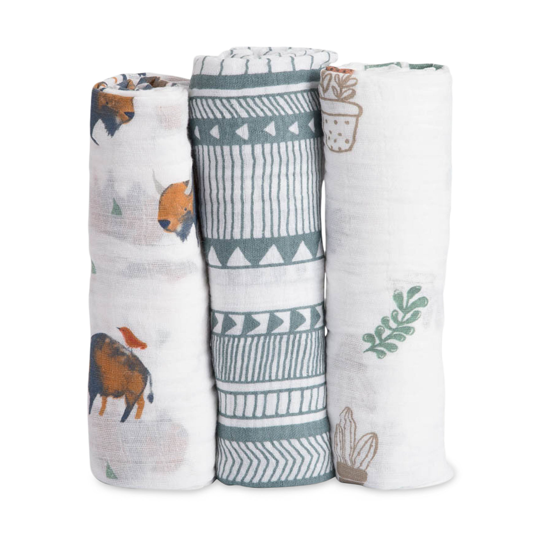Little Unicorn Cotton Muslin Swaddle Blanket 3 Pack Bison Babylist Shop