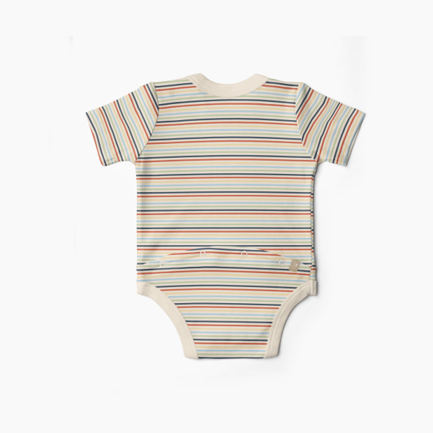 Goumi Kids x Babylist Short-Sleeve Bodysuit - Warm Stripe, 6-12 M.