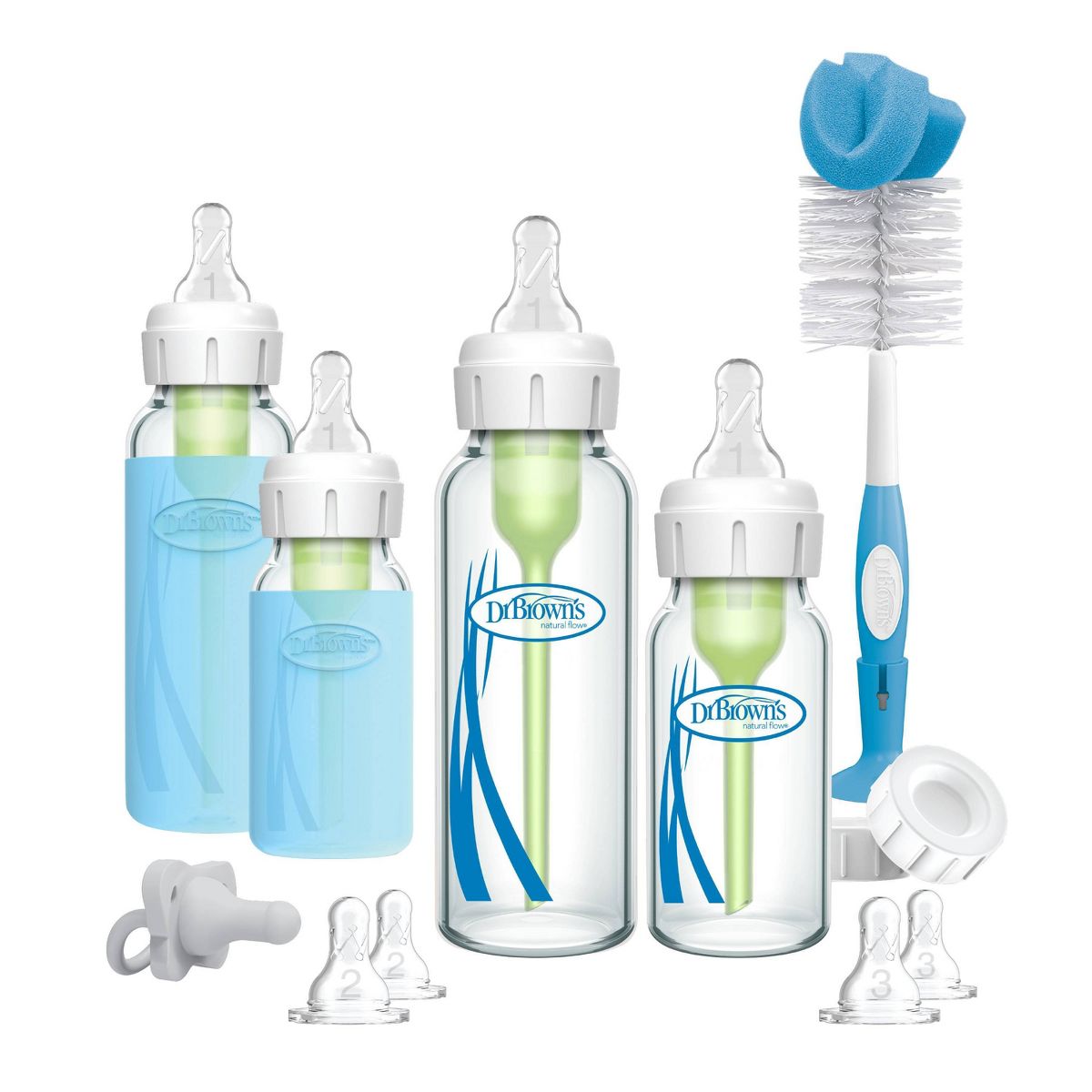 Anti-Colic Options+ Glass Baby Bottle Set.