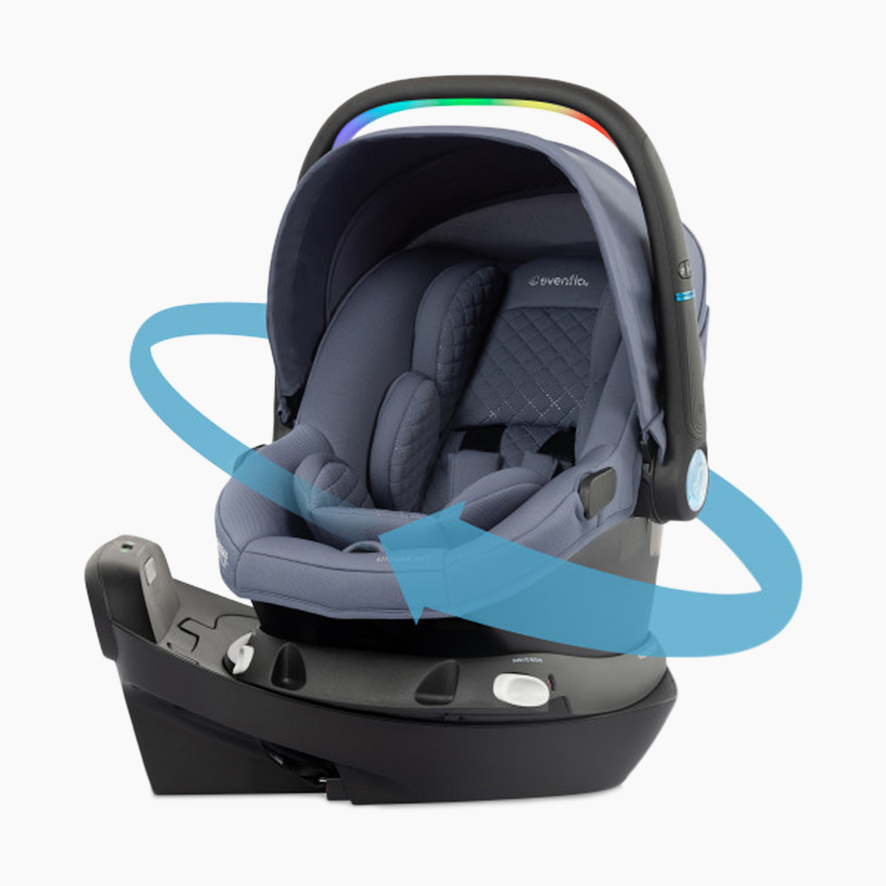 Evenflo Revolve180 LiteMax NXT Rotational Infant Car Seat with SensorySoothe - Flint.