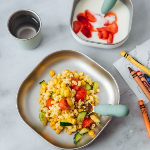 Beaba Stainless Steel Meal Set - Sage Green.