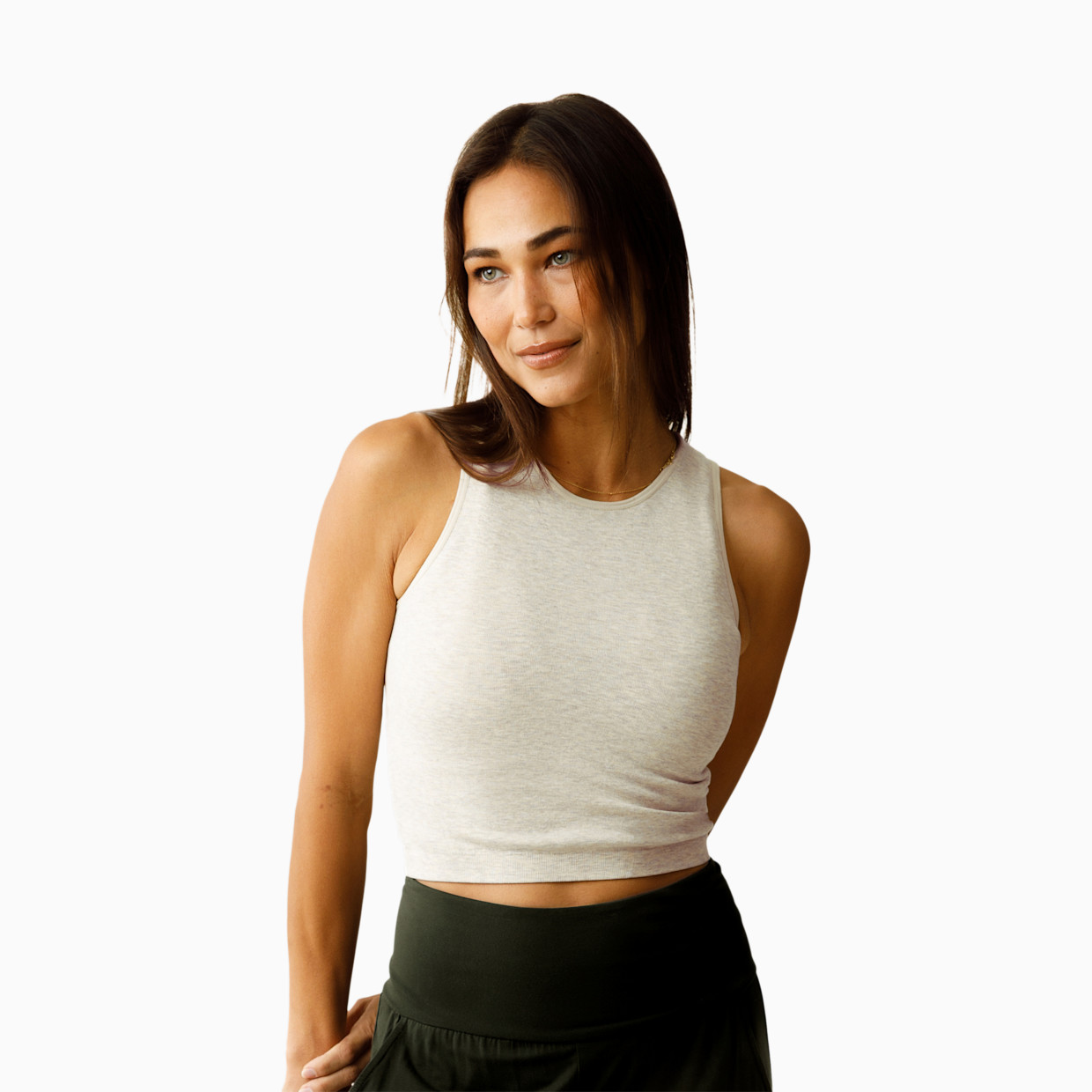Kindred Bravely Sublime Bamboo Maternity & Nursing Longline Bra Top - Oatmeal Heather, X-Large.