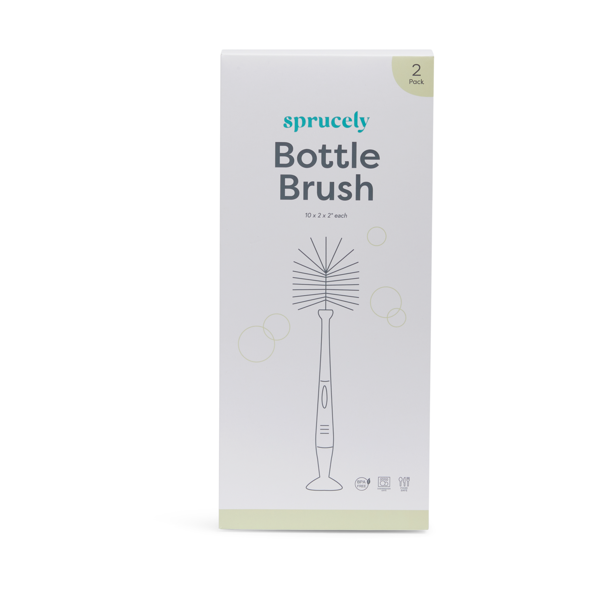 Sprucely Bottle Brush (2 Pack) - White/Sage.