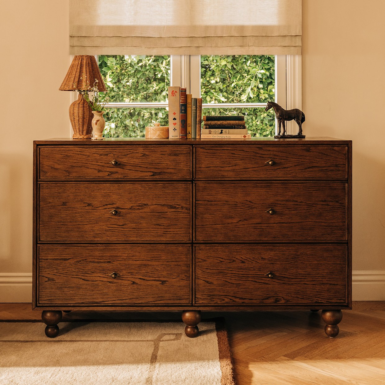 babyletto Astre 6-Drawer Wide Assembled Dresser by Nate Berkus - Toffee.