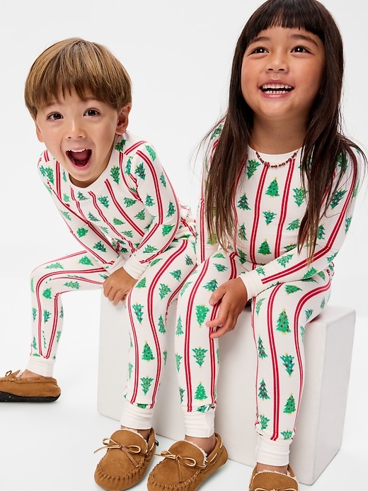 Old Navy Tree Stripes SoftMode Printed Snug-Fit Pajama Set.