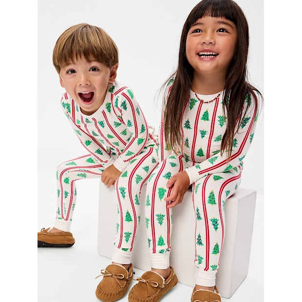 Old Navy Tree Stripes SoftMode Printed Snug-Fit Pajama Set.