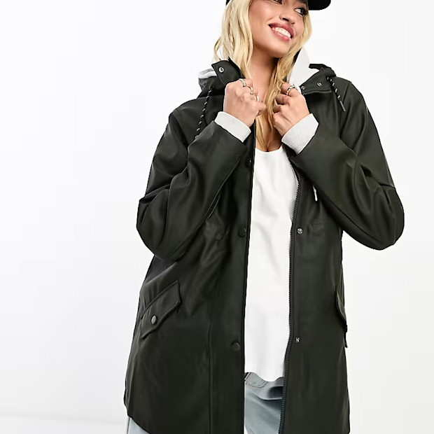 Maternity Raincoat in Khaki.