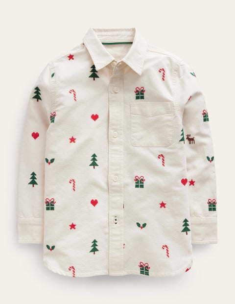 Mini Boden Embroidered Oxford Shirt.