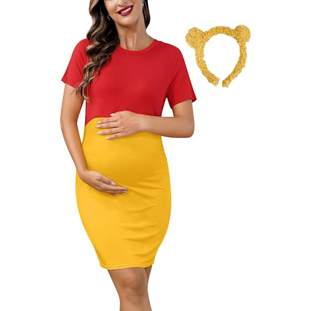 For G and PL Halloween Maternity Winnie the Pooh Dress Costume.
