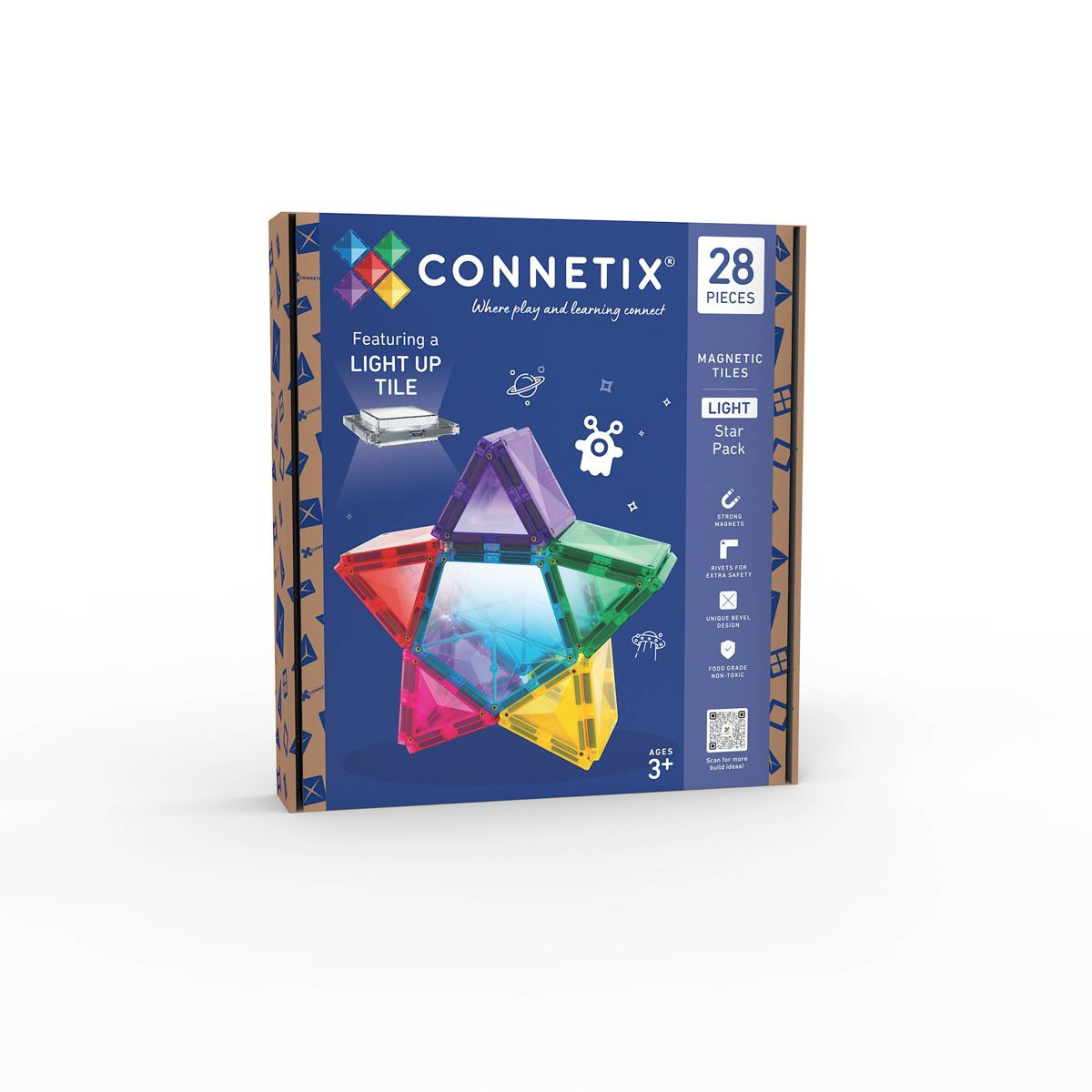 CONNETIX Magnetic Tiles Light Star Pack.