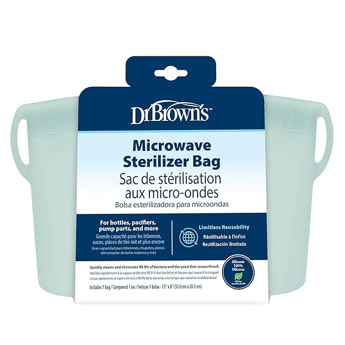 Dr. Brown's Microwave Steam Sterilizer Bag, 100% Silicone, Reusable