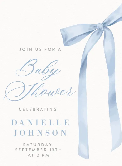 Ribbons, Bows, Babies Shower Invitation.