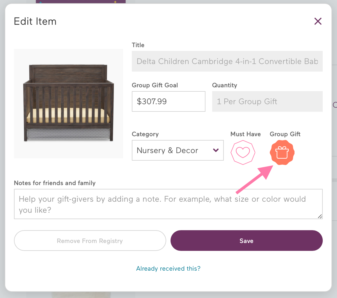 Babylist best sale registry lookup