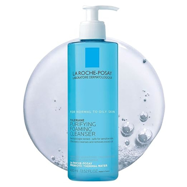 La Roche-Posay Toleriane Purifying Foaming Facial Cleanser (w/ Niacinamide, Ceramides, Prebiotic).