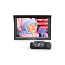 BM1 Baby Car Camera for Back Seat & Pet Monitoring, 5'' 1080P Monitor with IR Night Vision, 3X Zoom, Crystal Clear View, Easy 5-Min Wired Installation for Peace of Mind