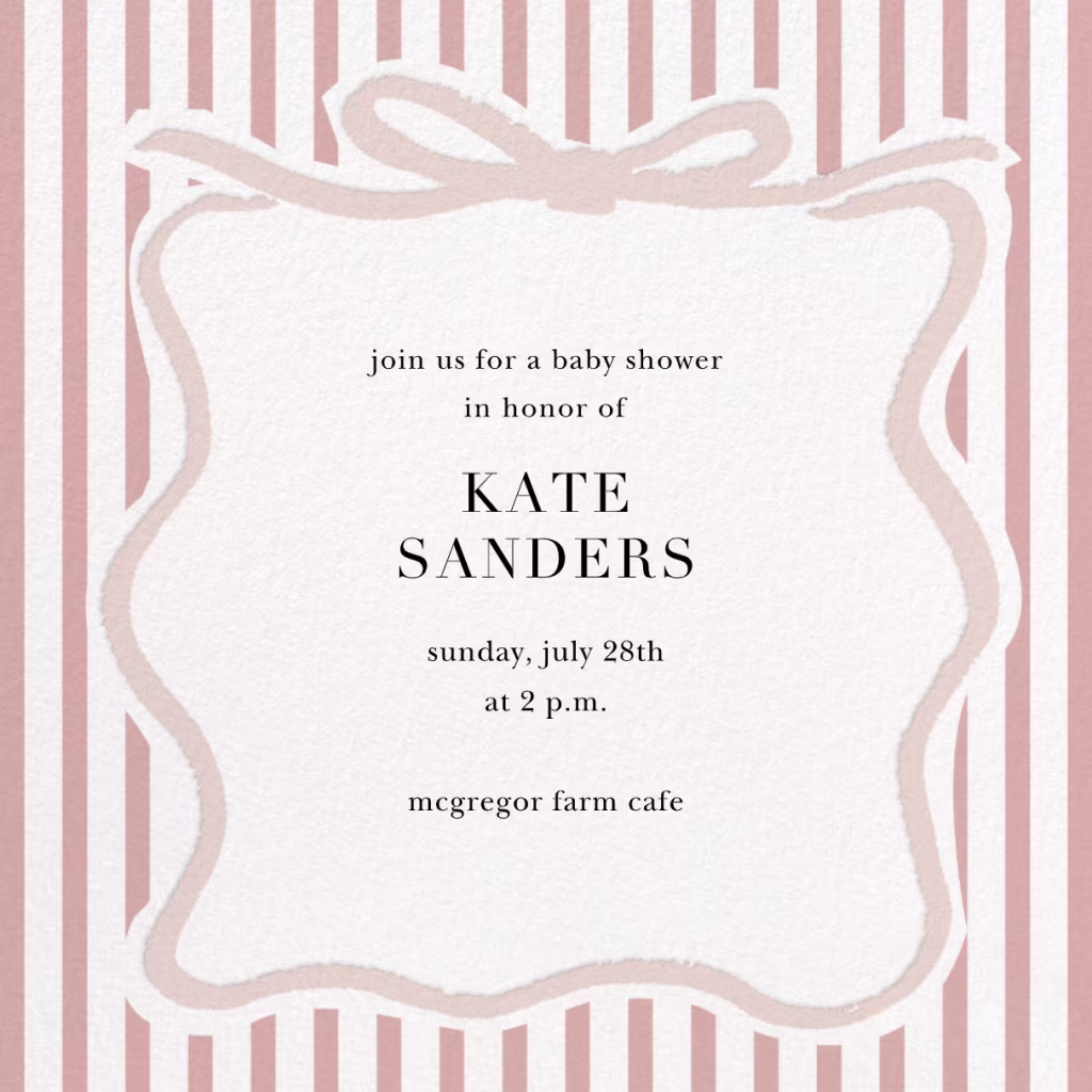 Coquette Ribbons - Baby Shower Invitation.