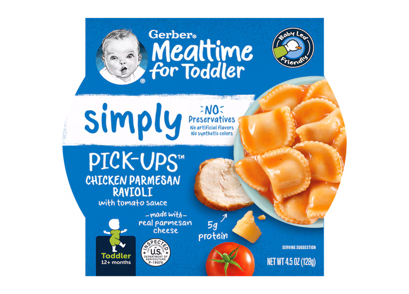 Gerber Simply Pick-Ups Chicken Parmesan Ravioli (Pack of 8)  - $20.72.