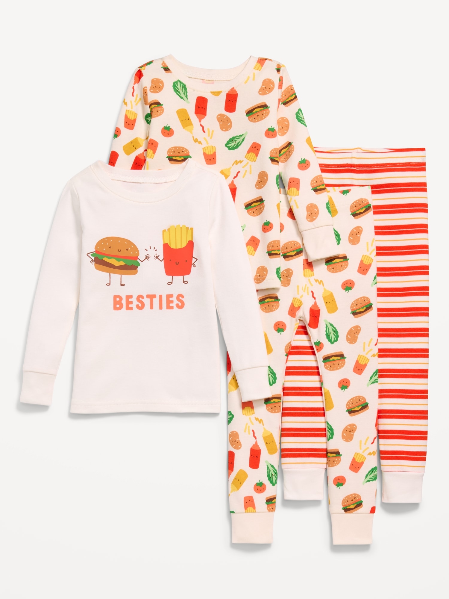 Snug-Fit Graphic Pajama Set, 4-Piece.