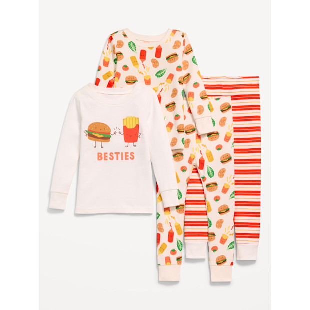 Snug-Fit Graphic Pajama Set, 4-Piece.